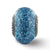 Blue Glitter Italian Glass Charm Bead in Sterling Silver