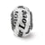 Love Amour Black & White Glitter Italian Glass in Sterling Silver