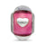 Heart Pink Italian Glass Charm Bead in Sterling Silver