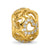 Polished Gold-Tone CZ Hearts Charm Bead in Sterling Silver