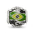 Enameled Brazil Theme Charm Bead in Sterling Silver