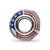 Enameled American Flag Charm Bead in Sterling Silver