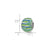 Blue,Green And White Striped Glass Charm Bead in Sterling Silver