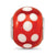 Red With White Polka-Dots Glass Charm Bead in Sterling Silver