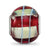 Foil Striped Red Glass Charm Bead in Sterling Silver