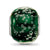 Bubbles Green Glass Charm Bead in Sterling Silver