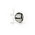 Foil White Striped Black Glass Charm Bead in Sterling Silver