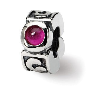 Sterling Silver Garnet Bead Charm hide-image