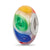 Hand Paint Don'T Miss Rainbow Fenton Glass Charm Bead in Sterling Silver