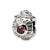 Multicolor CZ Charm Bead in Sterling Silver