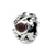 Red CZ Charm Bead in Sterling Silver