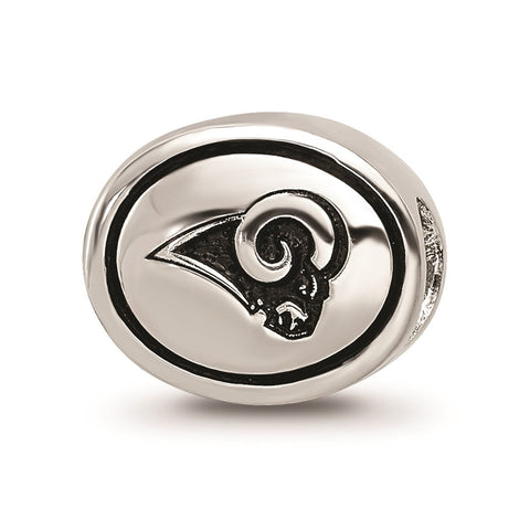 Sterling Silver Antiqued Los Angeles Rams NFL Bead