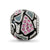 Black & Gray Enameled,Pink CZ Silver Ip-Plat in Sterling Silver