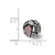 Black & Gray Enameled,Pink CZ Silver Ip-Plat in Sterling Silver