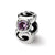 Pink CZ Charm Bead in Sterling Silver