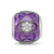 Czs Purple Enameled Charm Bead in Sterling Silver