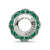 Czs Green Enameled Charm Bead in Sterling Silver