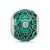 Czs Green Enameled Charm Bead in Sterling Silver