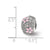 CZ Charm Bead With Pink Enameled Flowers in Sterling Silver