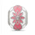 Czs White & Pink Enameled Flowers Charm Bead in Sterling Silver