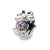 Pink CZ Charm Bead in Sterling Silver