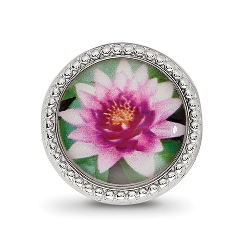 July Flower Charm Bead in Sterling Silver