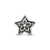 Antiqued Star With Flower Kids Charm Bead in Sterling Silver