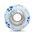 Blue Glitter Flower Italian Glass Charm Bead in Sterling Silver