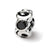 Black CZ Charm Bead in Sterling Silver