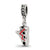 Black And Red Enameled Runner'S Shoe Dangle Cha in Sterling Silver