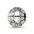 Antiqued Globe Pattern Charm Bead in Sterling Silver