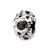 Black CZ Charm Bead in Sterling Silver