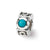 Turquoise CZ Charm Bead in Sterling Silver