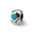 Turquoise CZ Charm Bead in Sterling Silver