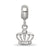 Crystals From Swarovski Crown Charm Dangle Bead in Sterling Silver