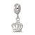 Crystals From Swarovski Crown Charm Dangle Bead in Sterling Silver