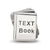 Antiqued Text Book Charm Bead in Sterling Silver