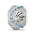 Blue Spinel & CZ Sea Shell Charm Bead in Sterling Silver