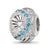 Blue Spinel & CZ Sea Shell Charm Bead in Sterling Silver