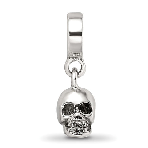 Skull Charm Dangle Bead in Sterling Silver