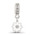 Crystals From Swarovski White Enamel Dangle Flower Charm Bead in Sterling Silver