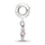 Crystals From Swarovski Pink Enamel Dangle Flower Charm Bead in Sterling Silver