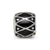 Black Enamel Charm Bead in Sterling Silver