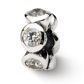 Sterling Silver CZ Bead Charm hide-image