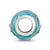 Teal Enamel CZ Loop Pattern Charm Bead in Sterling Silver