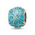 Teal Enamel CZ Loop Pattern Charm Bead in Sterling Silver