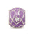 Purple Enamel CZ Loop Pattern Charm Bead in Sterling Silver