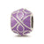 Purple Enamel CZ Loop Pattern Charm Bead in Sterling Silver