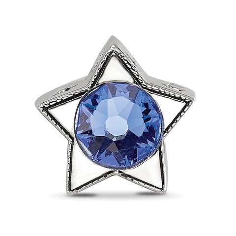 Crystal From Swarovski Sept. Birthstone Star Be in Sterling Silver