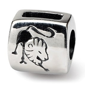 Sterling Silver Leo Zodiac Antiqued Bead Charm hide-image